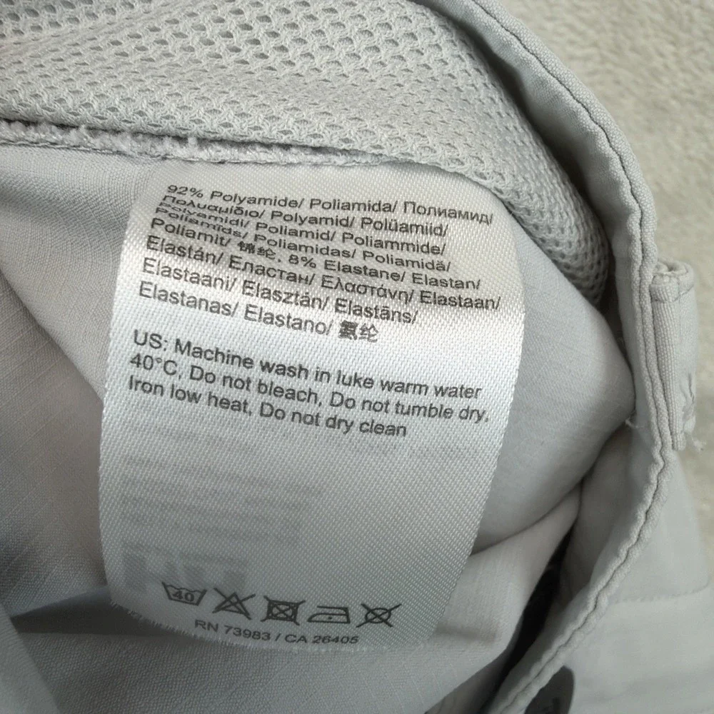 Helly Hansen Mens Cargo Shorts 34 Ripstop Hiking Outdoor Lightweight Gray Nylon